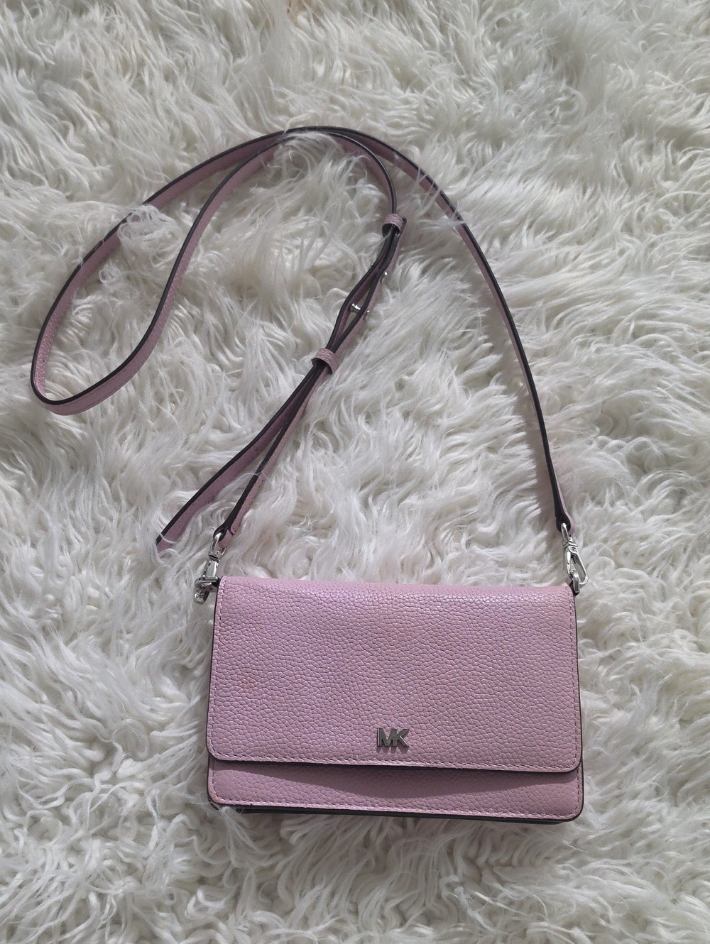 Michael Kors Light Pink Pebbled Leather Crossbody